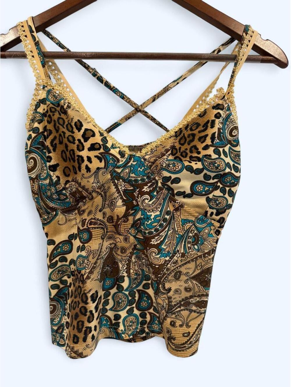 American Vintage Women's Multi and Gold Vests-tanks-cami